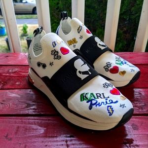 Authentic KARL LAGERFELD PARISMattia Logo Slip-On Sneakers, size 10